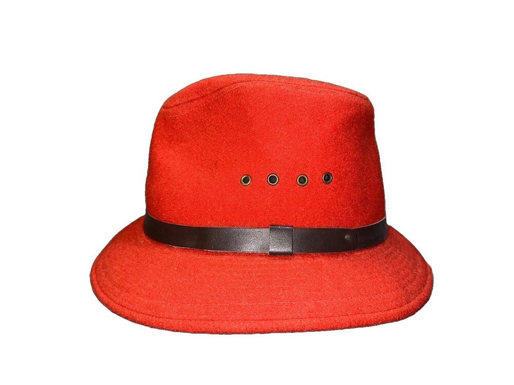 CC Filson Co. 100% Virgin Wool Red Packer Fedora Hat Size Small